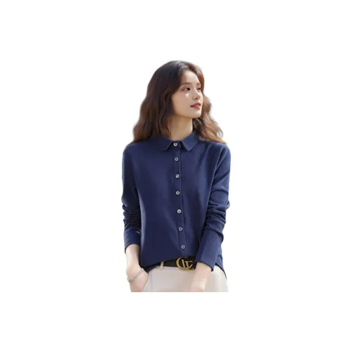 Wbwq Темно-синие женские рубашки