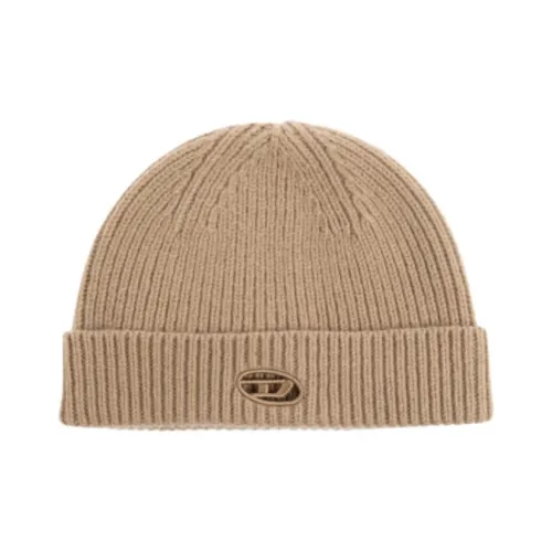 DIESEL Шерые шапки унисекс бежевого цвета