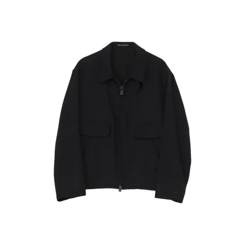 Yohji Yamamoto Pour Homme FW25 Army Габардин Ожерелье-чокер TAB Блоузон Куртки Пальто Мужской