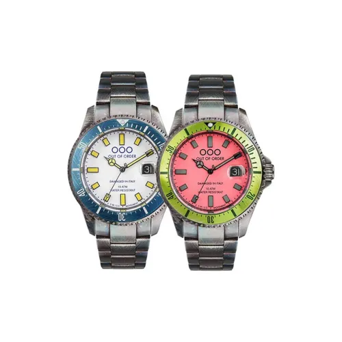 OUT OF ORDER Часы Кварцевый механизм Нержавеющая сталь Ремешок 44 мм Многоцветный циферблат Унисекс