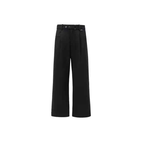 GSUE Черный [Шерсть с подкладкой С ремнем] Унисекс костюм брюки