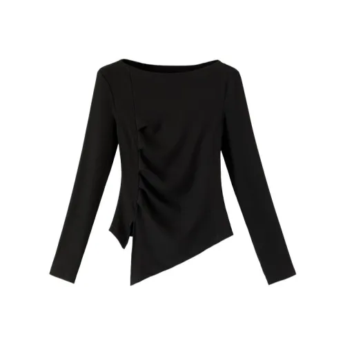 Late White Черные Женские T-рубашки