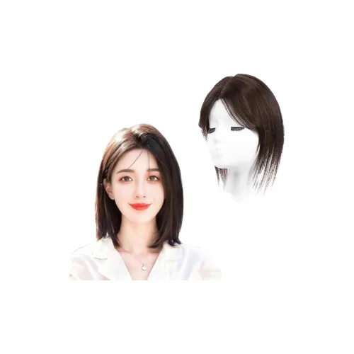 MUYAN Боковая сторона Разделённая Чёлка Парики Натуральный Мокко Человеческие Волосы Короткие Прямые Волосы