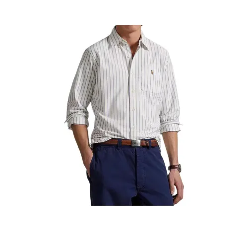 Polo Ralph Lauren Белый Синий Мужская Рубашка