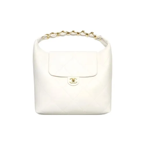 CHANEL Сумка-хобо из коровьей кожи сумка экстра-большая женская белая