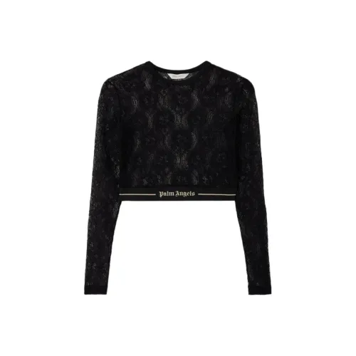 PALM ANGELS Черный Женский Короткий Топ