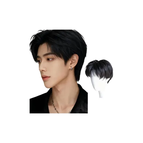 GLUNA Бренд Новый Scalp Улучшенный Дифференциальный Раздробленный Крышка Мужская Перука Высокая Температура Пряжа