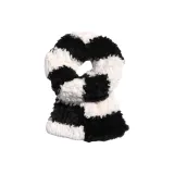 Шарф двухцветный - черный, бежевый, белый