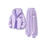 [Утолщенный и с флисовой подкладкой] Чистый мягкий фиолетовый + Модный Боббл K Таро фиолетовый