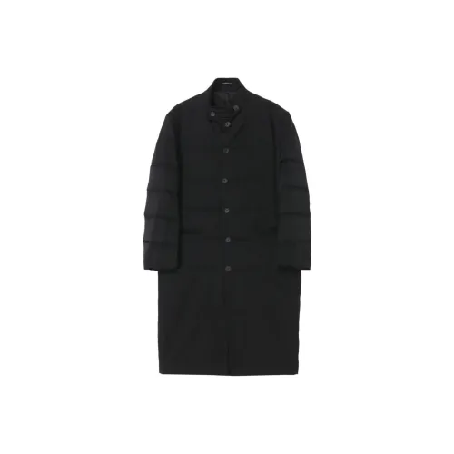 Yohji Yamamoto Pour Homme FW25 Шерсть Gabardine Horizontal Утепленный Длинный Куртка Куртки Пальто Мужской