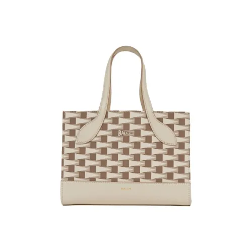 BALLY Кожа Тоут Сумка Сумка для покупок Сумка Сумка через плечо Сумка через плечо Женская Серый Костяной Белый