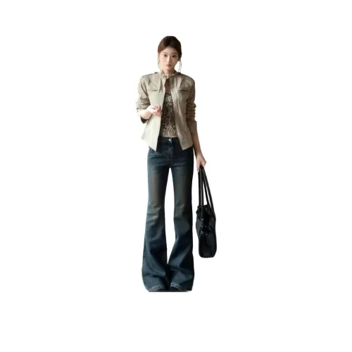 BELOVED STARRY Бежевый Wa Темно-синий. Унисекс Цвет Женские Куртки