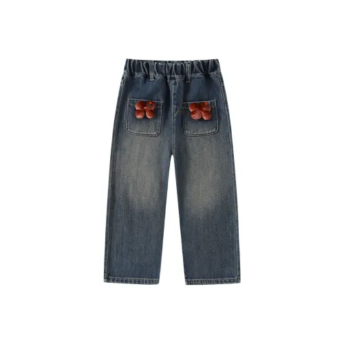 RHOBESAM Модный стиль 512 Подсолнух Джинсы Джинсовый синий Предшкольные Тренировочные штаны