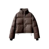 Кофейный хлопковый пуховик