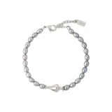 Серый жемчужный браслет