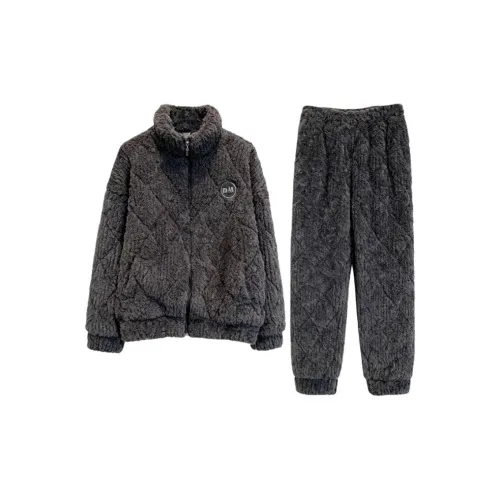 Daiyindie Осенние и зимние пижамы мужские утолщенные с флисовой подкладкой термические коралловый флис наборы одежды