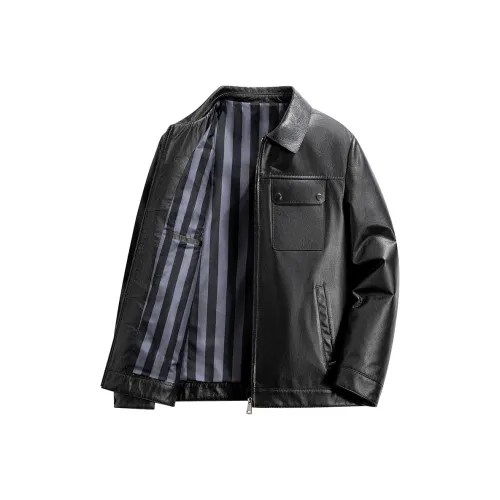 27DESHENGHUO Кожаная куртка мужская
