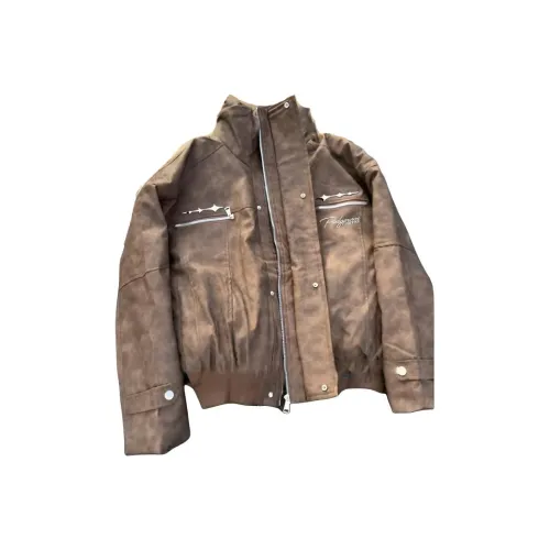 PODGORNOI Кофейный С подарками Съемный Металл Этикетка Мужские Пуховики