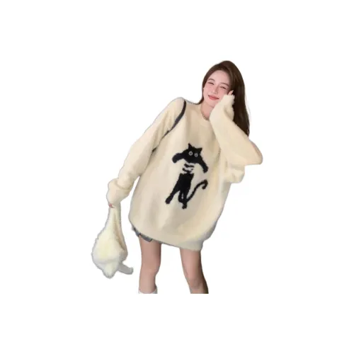 GUOZHEN Экрю Женская Трикотажная