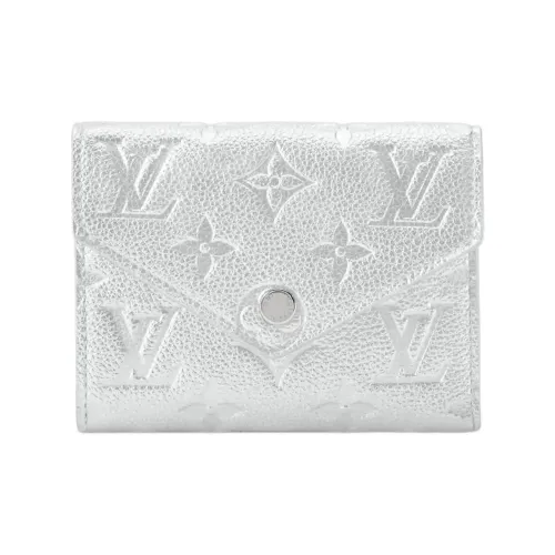LOUIS VUITTON Victorine Коровья кожа Кошелек Женский Серебряный