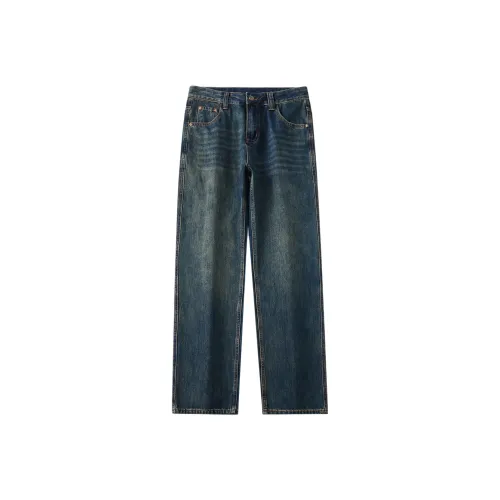 UKTK Синий Унисекс Джинсы