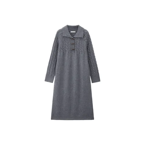 Giordano Длинное платье с длинными рукавами женское