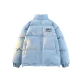 Синий хлопковый пуховик