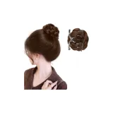 Высокие черепа, цветочная почка, голова [холодный коричневый] - заколка-краб, позиционирование стиля