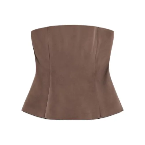 ZARA Chocolates Коричневый Женские Топы без бретелек