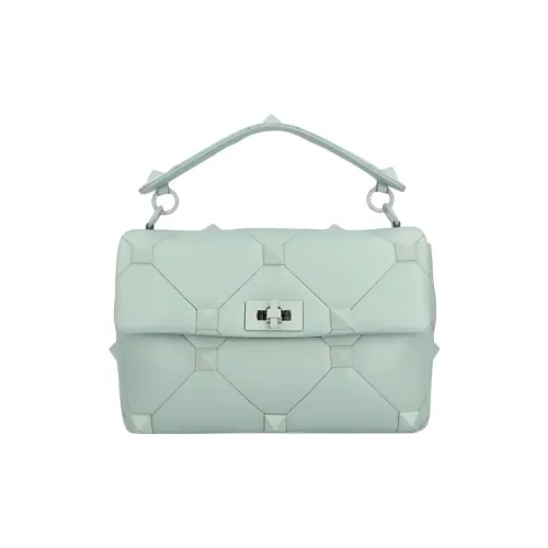 Valentino Roman Stud Кожа Курьерская Сумка Сумка через плечо Сумка Женская Светло-зеленая