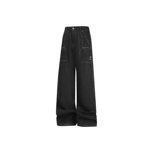 DILANGNIU Черные Унисекс Джинсы