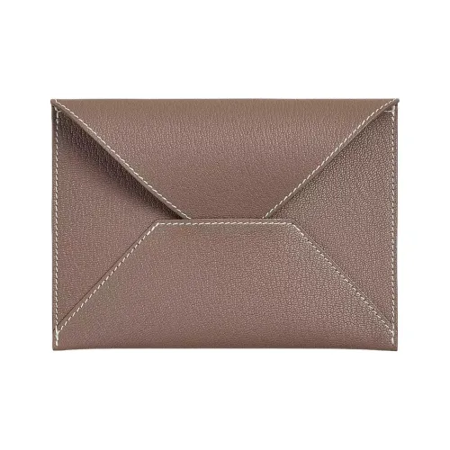 HERMES Овчина Клатч Женские 18 этуп слоново-серый