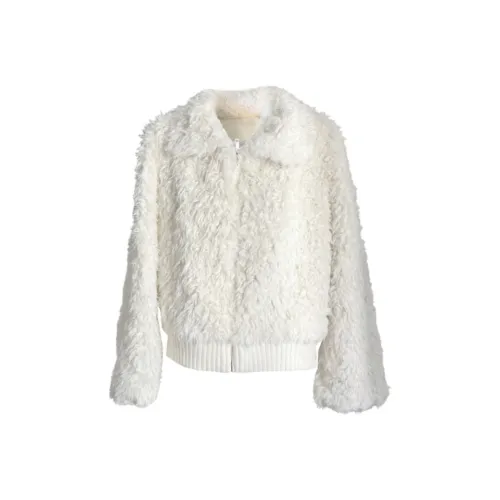 JOSR Белый Женские Бархатные Куртки