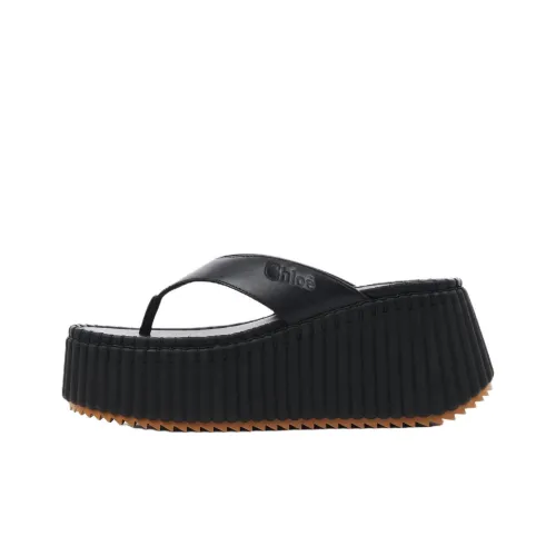 Chloe Nama Шлепанцы 8 см Женские Черный