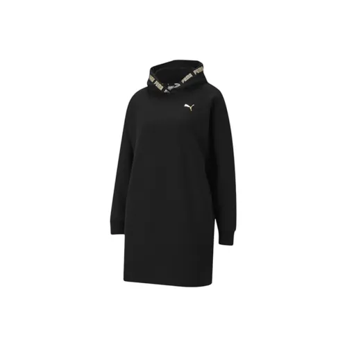 PUMA Длинное платье с длинными рукавами женское черное