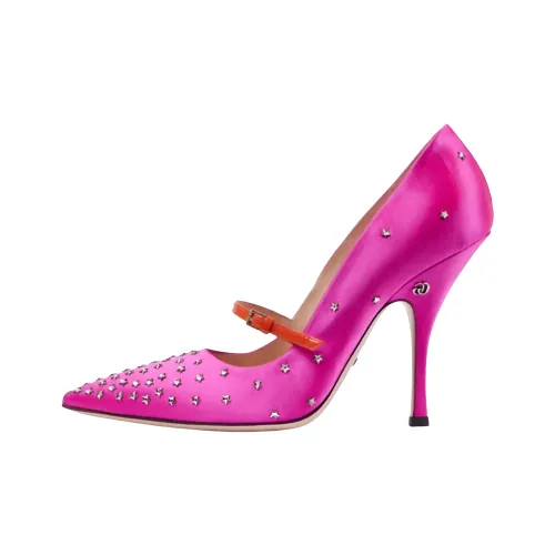 GUCCI Jodie Узкий каблук Высокие каблуки Женские Персиково-розовый