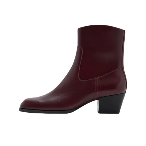 MANGO Botines Women's Burgundy