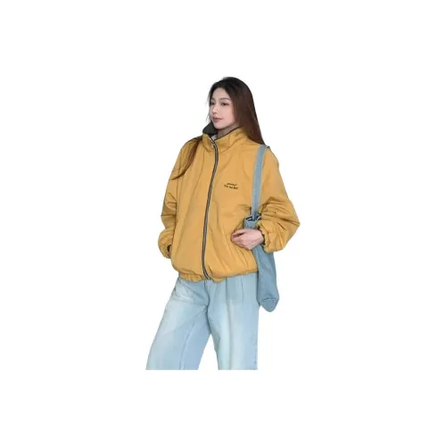 GUOZHEN Жёлтый Двусторонний Женский Пуховик