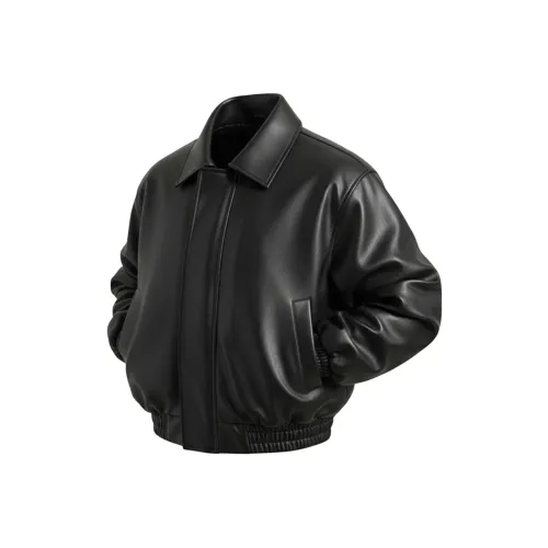 GANGZAI Кожа Куртка Пальто Унисекс