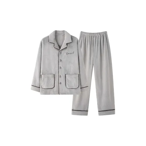 WANANNI Light Gray Men's Pajama Sets WANANNI Светло-серый мужской пижамный комплект