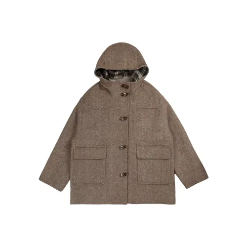 DOSOHEB Серый Кофейный Женское Пальто