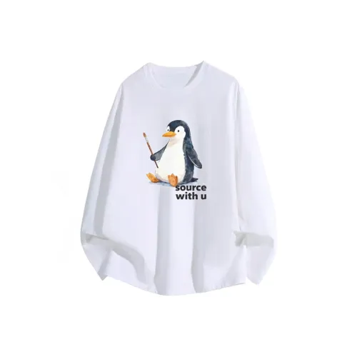 SOURCE WITH U Белый Унисекс T-рубашки