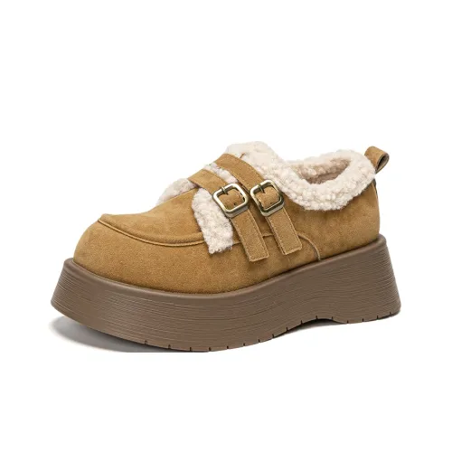 Warrior Термический Увеличивающий Высоту Устойчивый к Износу Низкий Топ Утепленная Обувь Женская CAMEL