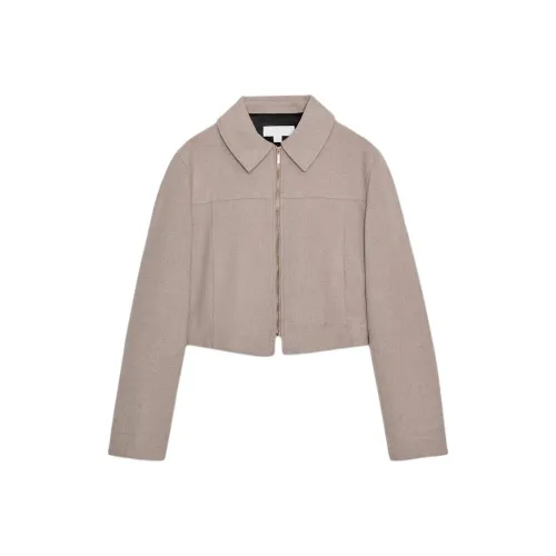 ZARA Песочный Зебра с принтом Женские Куртки