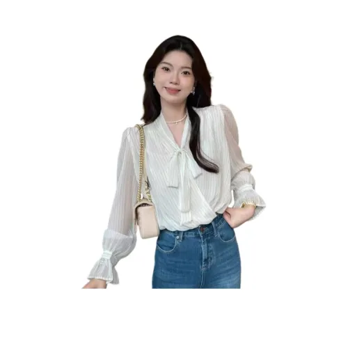 GOSO Белая Полосатая Рубашка Женская Рубашка