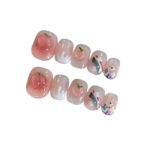 MONLEYTA 477 Радужный Персик Короткий LADDER Розовый Smudge Милый