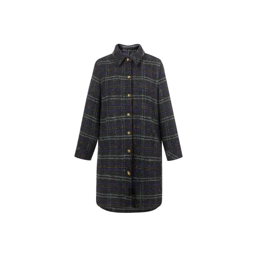 MSSHE Серый Горошек Зеленый Женский Пальто