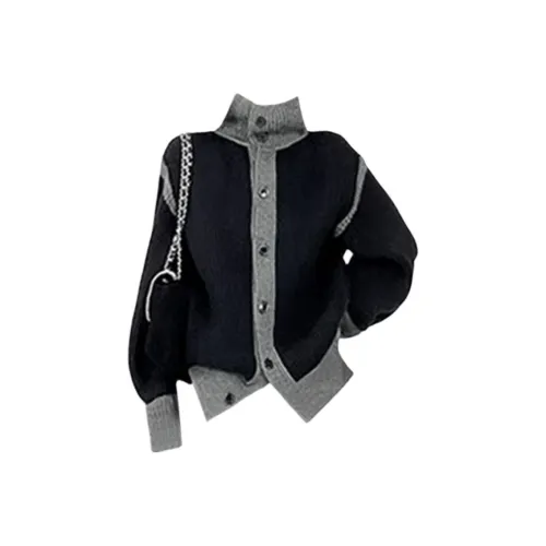 HANLEINA Черный Свитер + Серые Широкие Штаны Женские Повседневные Костюмы