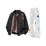 Чёрный+Белый Серый Спортивные брюки