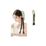 Горный зеленый бахрома заколка-краб [холодный коричневый]